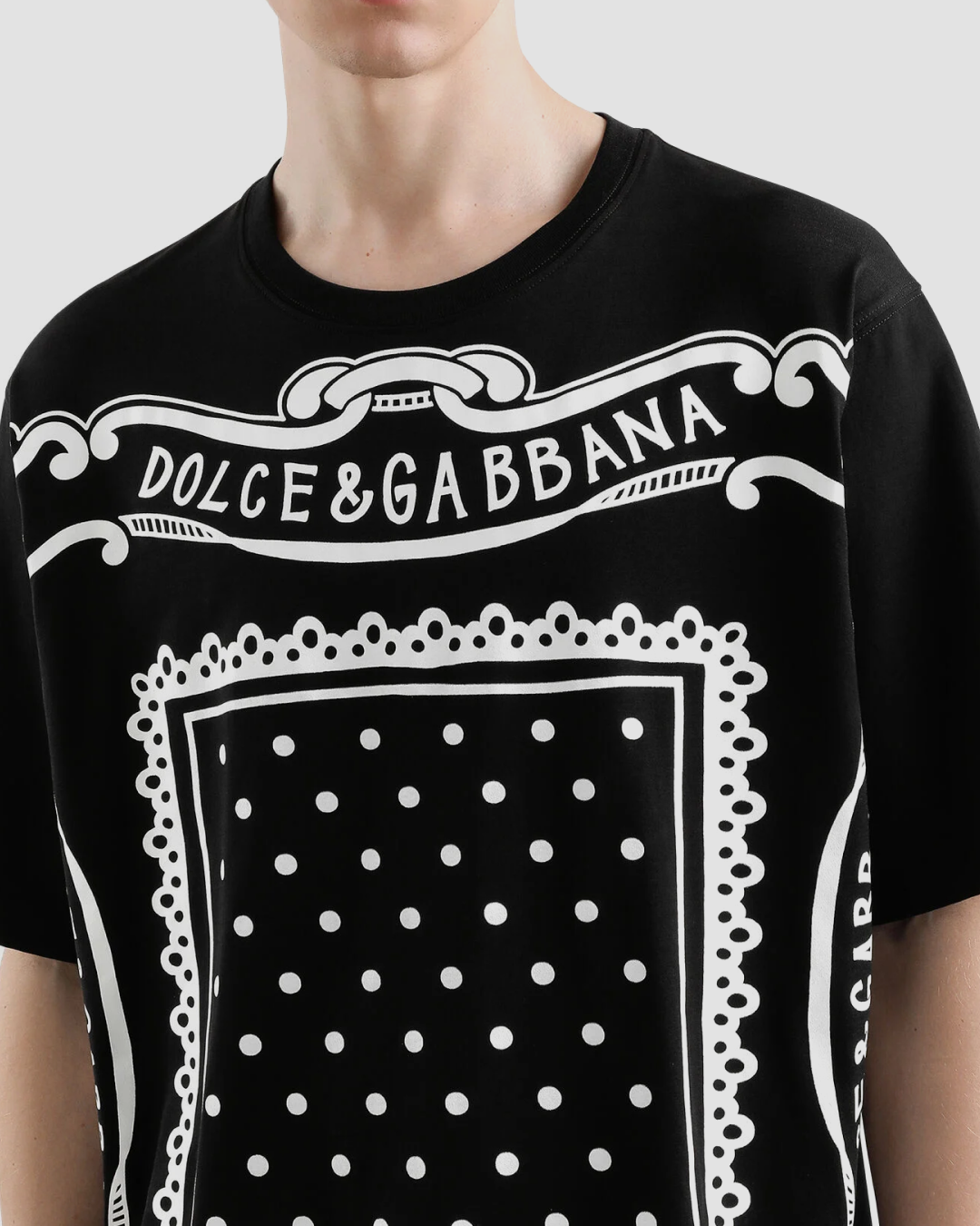 Dolce & Gabbana Cotton T-Shirt with Bandana Print