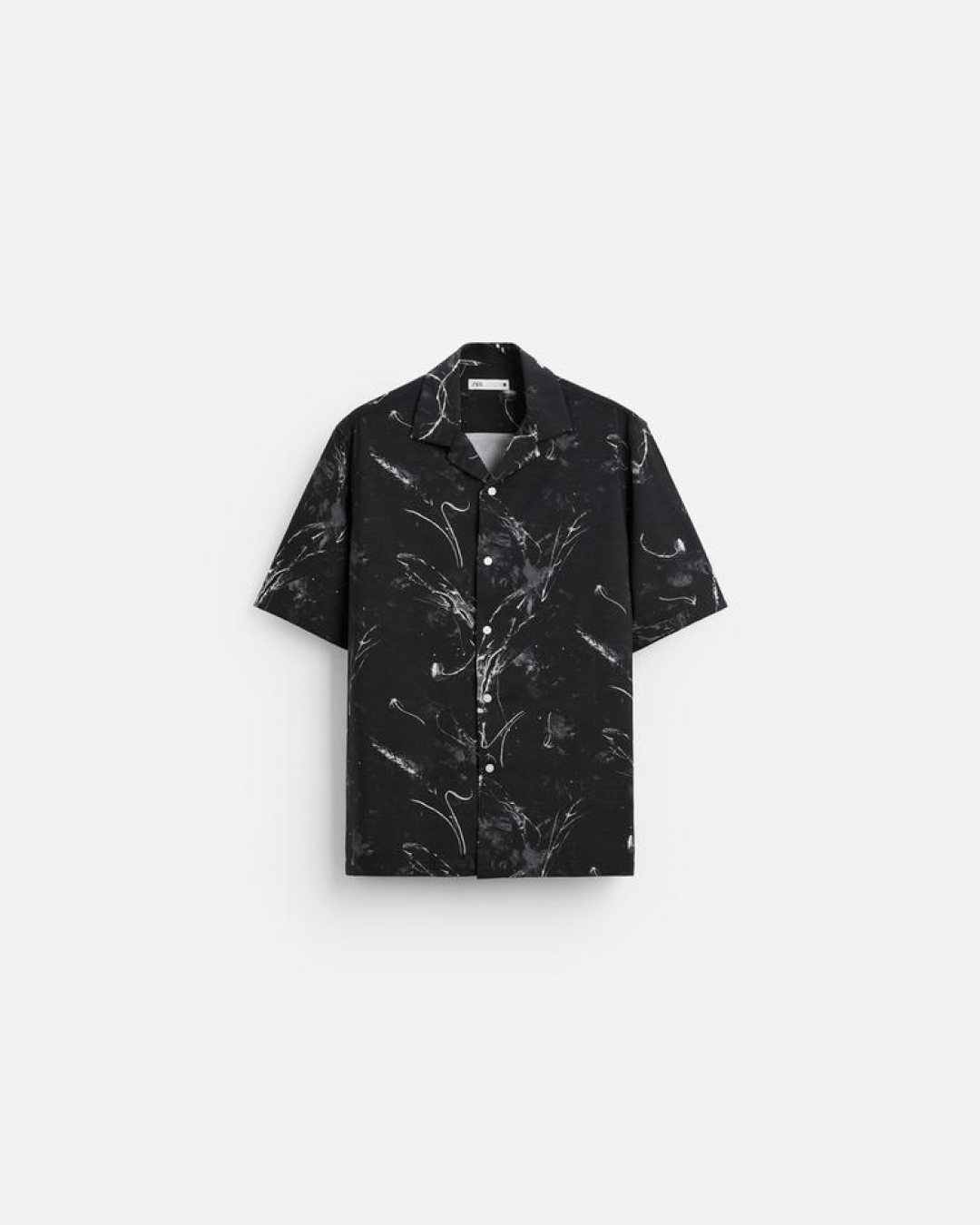 ZARA Men's Black Short-Sleeve Shirts