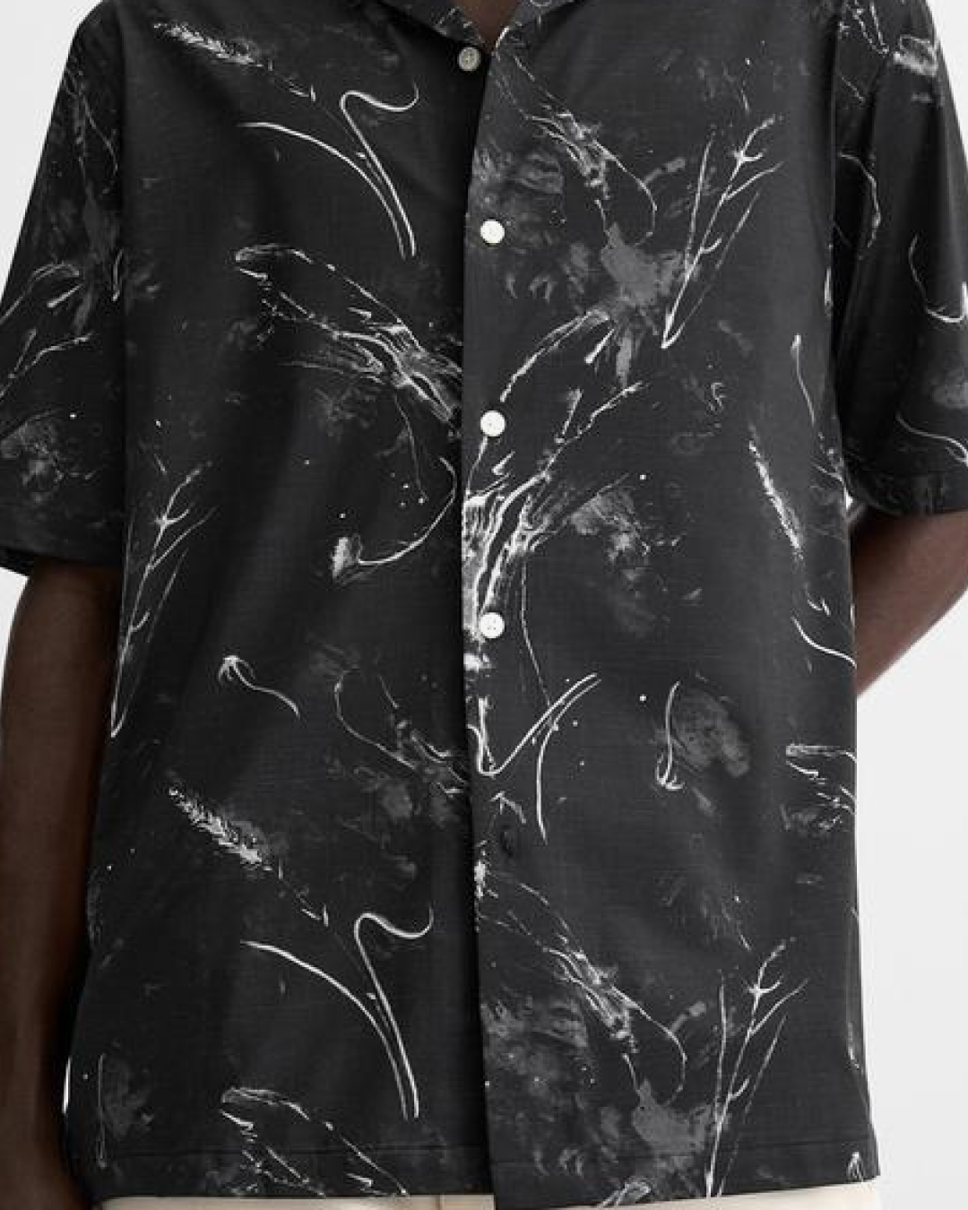 ZARA Men's Black Short-Sleeve Shirts