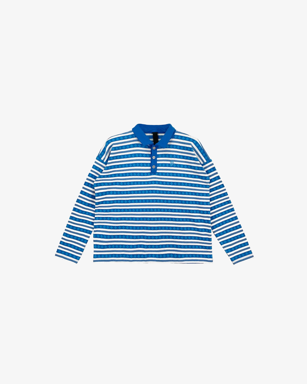 Chrome Hearts Blue Script Logo Long Sleeve Polo
