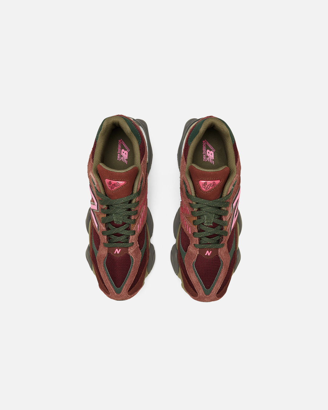 New Balance 9060 Rich Oak Burgundy Sneakers