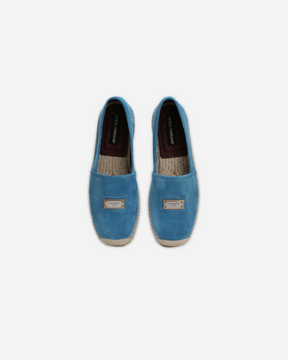 Dolce and Gabbana Blue Suede Espadrille