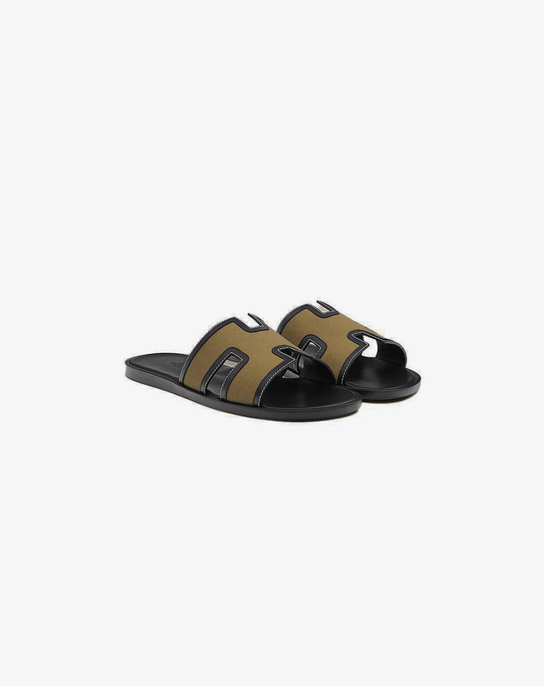Original Hermes Izmir Kaki/Noir Sandal.