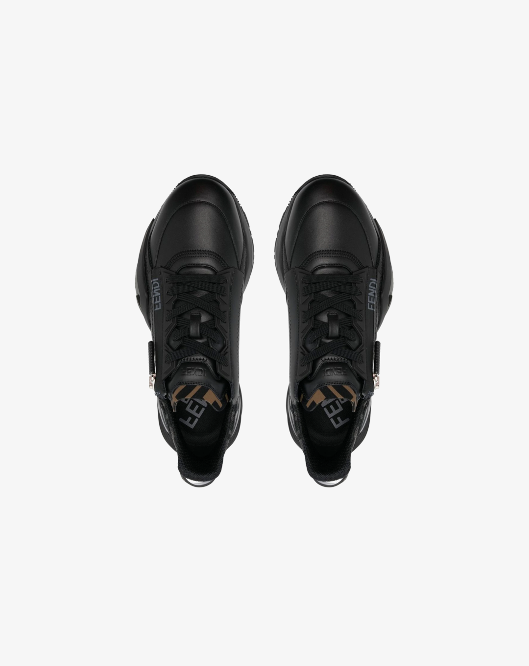 Original Fendi Flow Black Nylon Low Top Sneakers