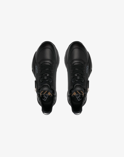 Original Fendi Flow Black Nylon Low Top Sneakers