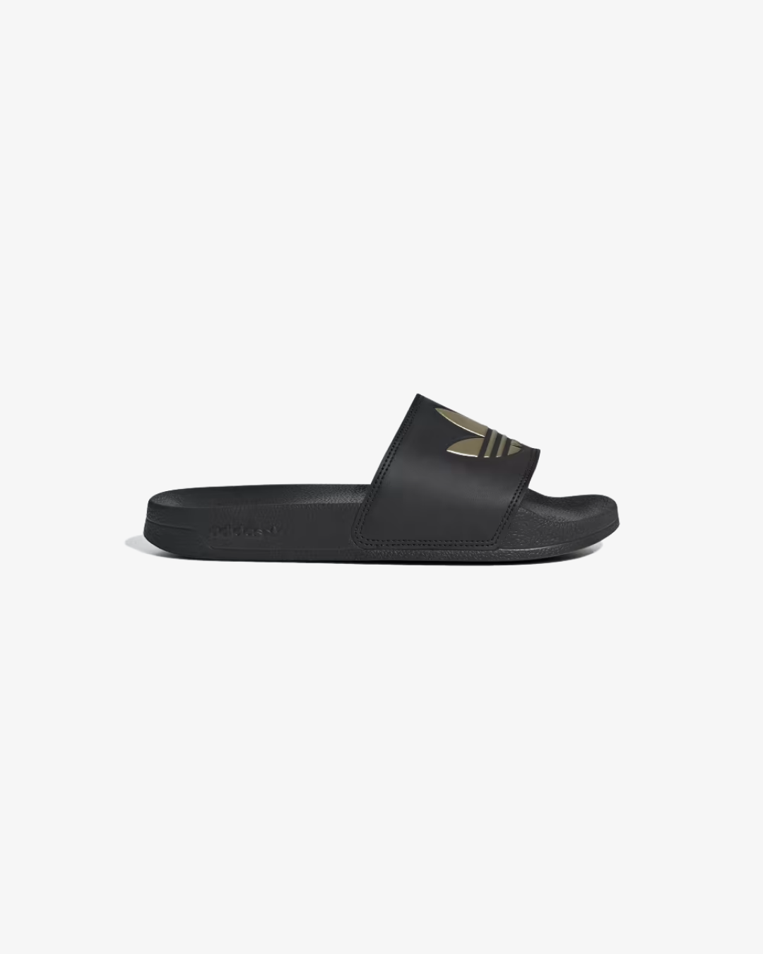 Adidas Adilette Lite Slides In Core Black And Matte Gold