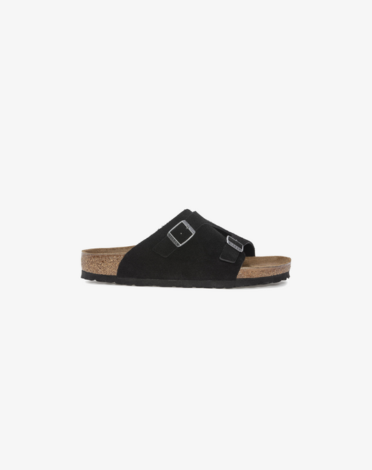 Birkenstock Zürich Suede Leather Sandal "Black"