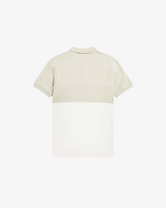 Fred Perry Embroidered Panel Polo Shirt Oyster