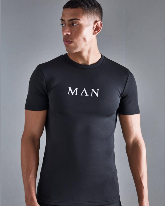 Boohooman Man Muscle Fit Scuba T-Shirt  In Black