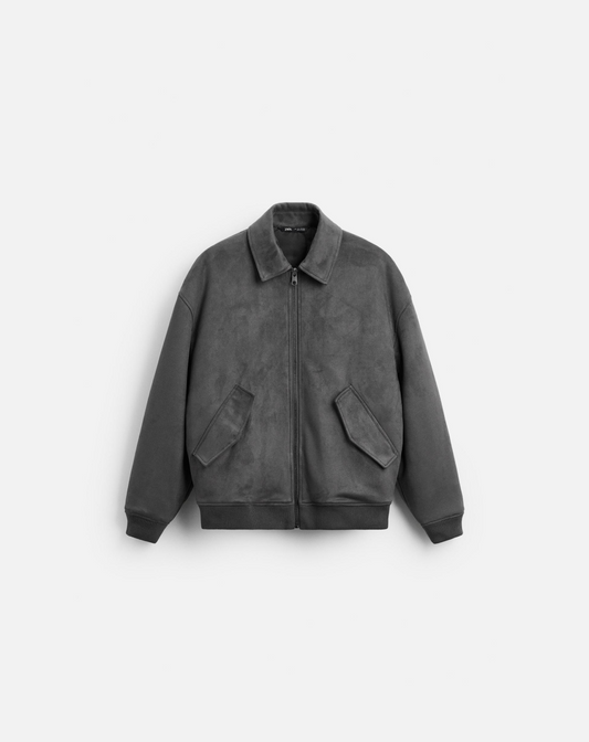Zara Faux Suede Bomber Jacket