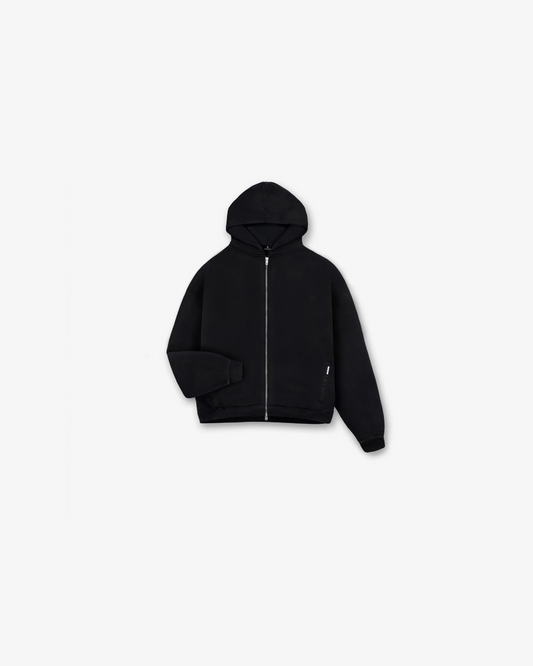 Represent Initial Boxy Zip Through Hoodie in Two Colors