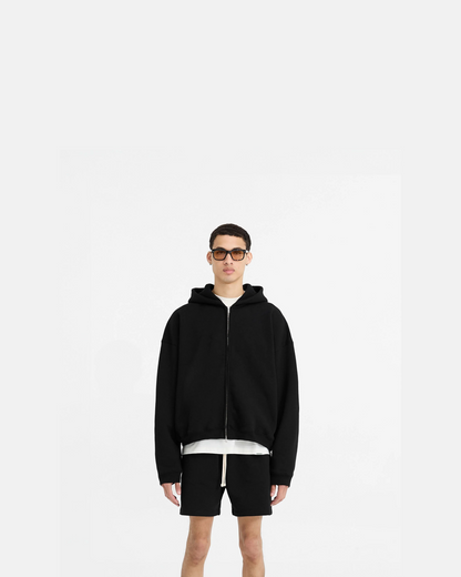 Represent Initial Boxy Zip Through Hoodie in Two Colors
