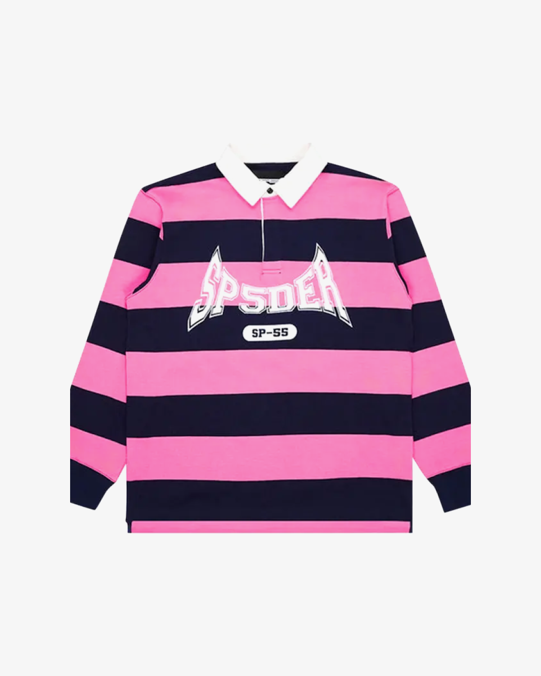 SP5DER T&F Patch Rugby Shirt 'Pink/Navy'