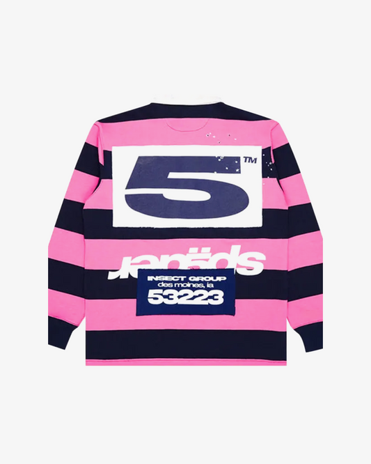 SP5DER T&F Patch Rugby Shirt 'Pink/Navy'