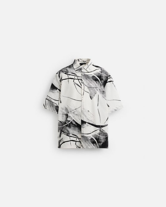 ZARA Men's White Short-Sleeve Shirts