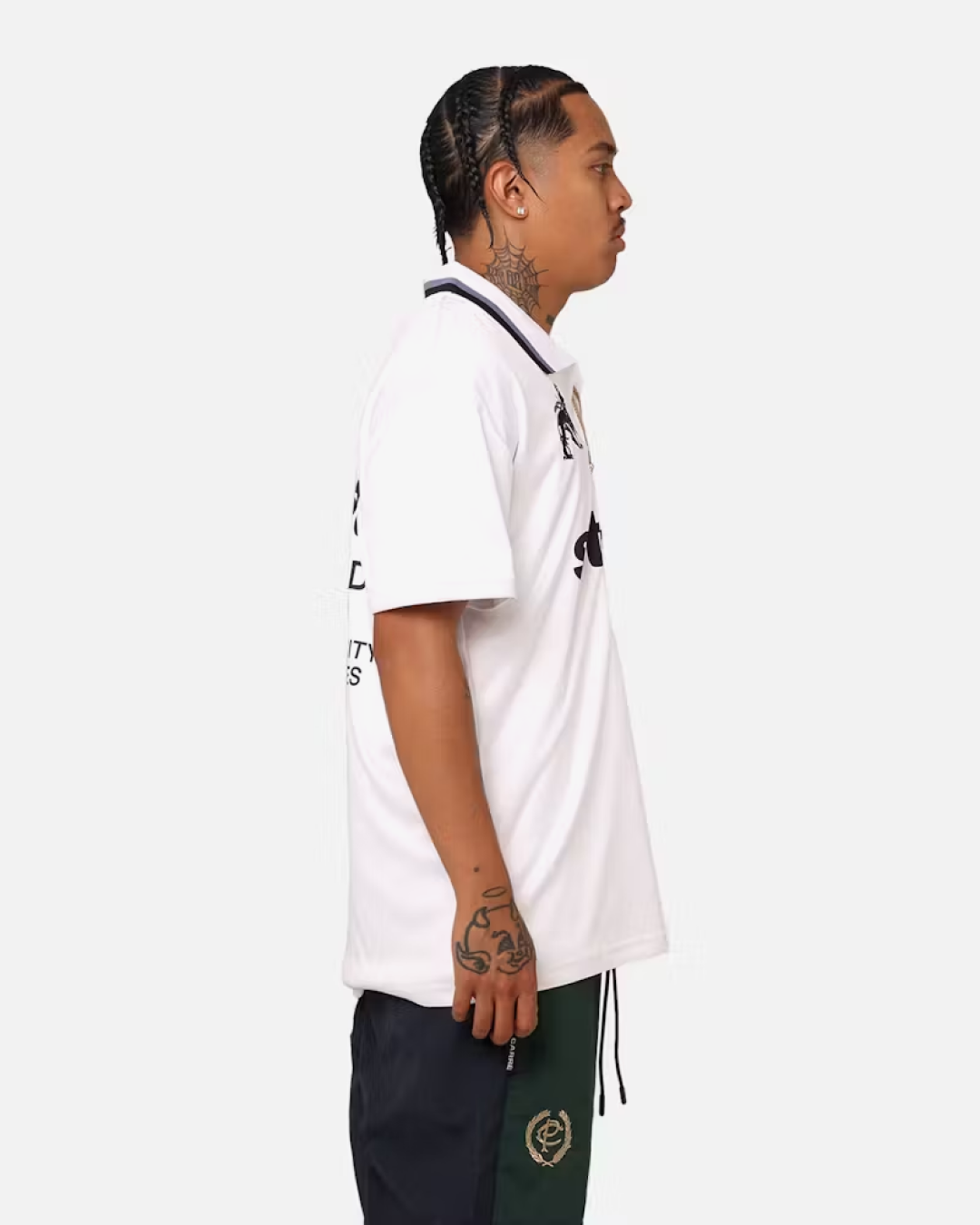 Stussy 'World Tour' Football Polo Shirt - White | Classic Stussy 'World Tour' Football Polo Shirt - White | Classic