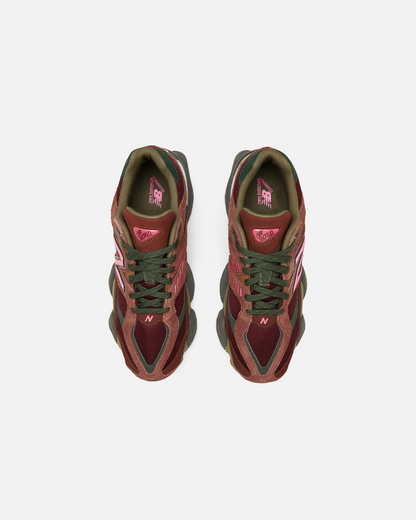 New Balance 9060 Rich Oak Burgundy Sneakers