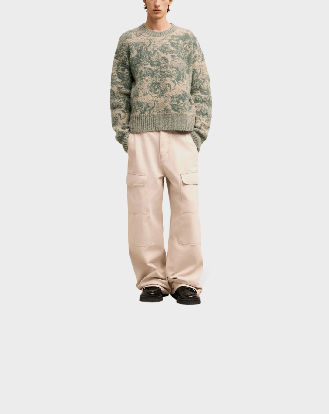 AMI Jacquard Wool Blend Jumper