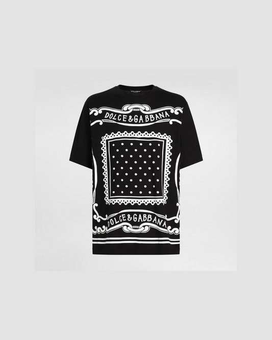 Dolce & Gabbana Cotton T-Shirt with Bandana Print